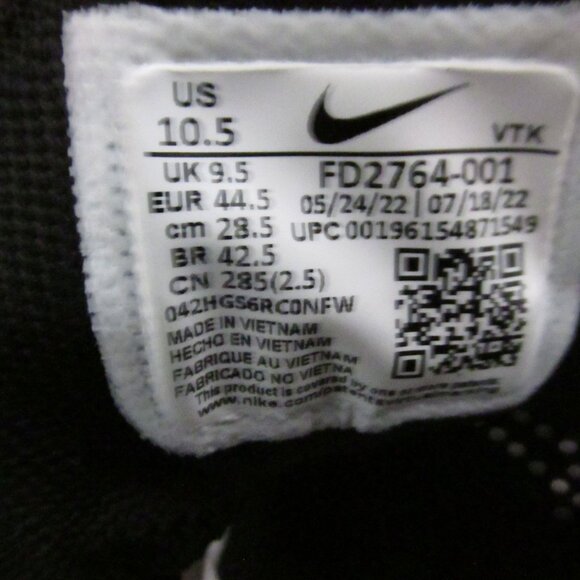 Nike Air Max Flyknit Racer Mens 10.5 Running Sneakers Triple Black Fd2764 001 - Picture 6 of 11